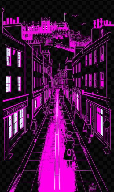 Premium Psd Edinburghs Royal Mile With Historic Street Scene Castles