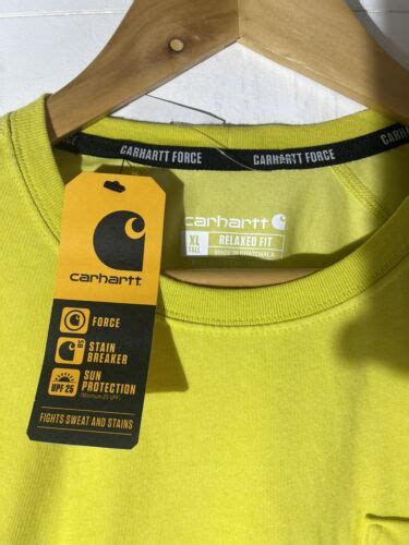 Carhartt T Shirt Pocket Short Sleeve Xl Tall Force Relaxed Fit