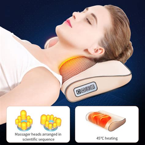 Jinkairui Neck Massager Pillow Electric Kneading Heating Massage