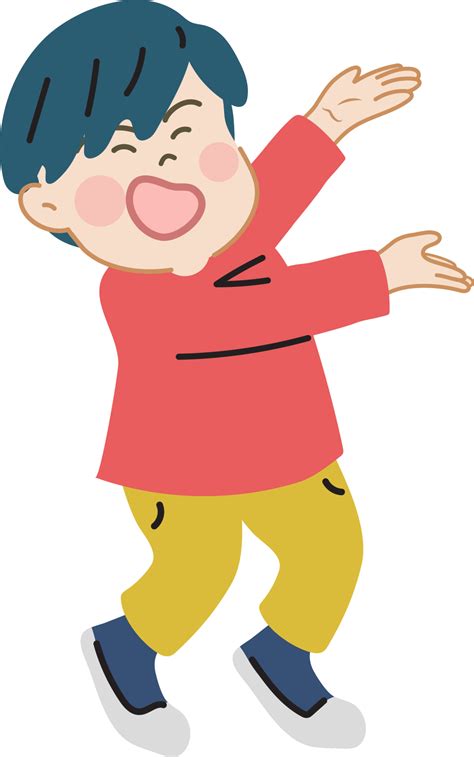 Contento Linda Niño Señalando Dibujos Animados Personaje Garabatear