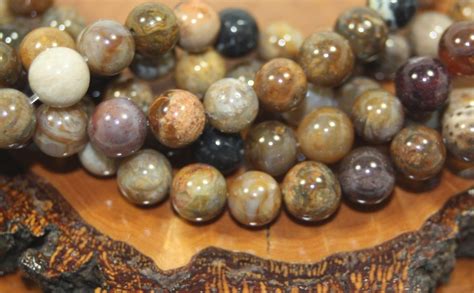 Genuine Gemstone Beads Silicified Wood 8mm Round 8 Inch Etsy