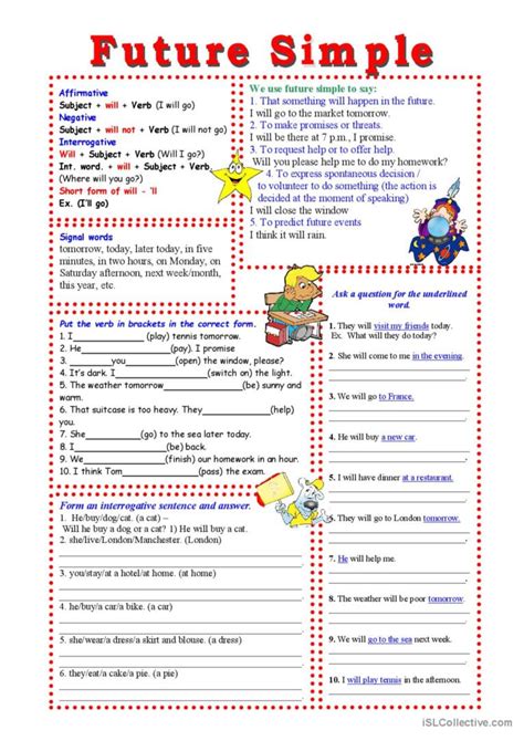 Future Simple General Gramma English Esl Worksheets Pdf And Doc