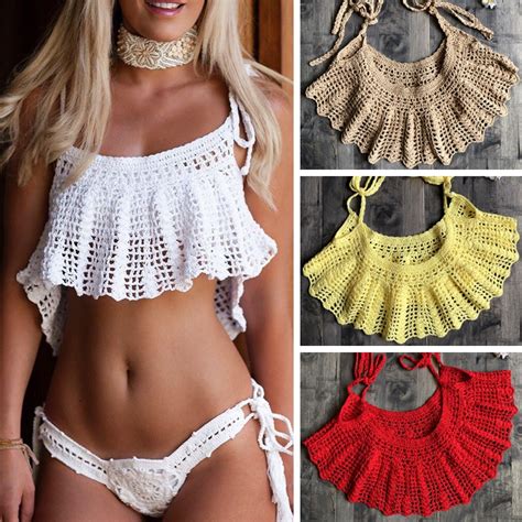 Women Crochet Cotton Sexy Bikini Cape For A Swimsuit Beach Handmade Cover Up Swimwear