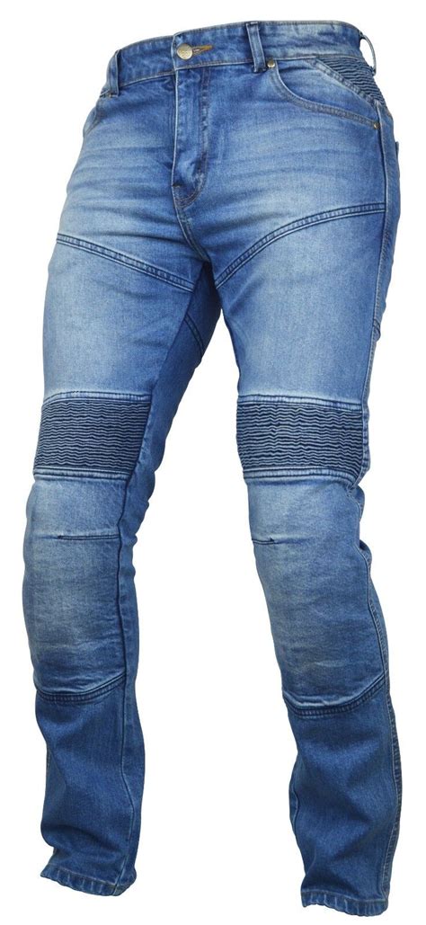 Mens Denim Motorbike Sports Jeans With Protective Lined Armoured Blue