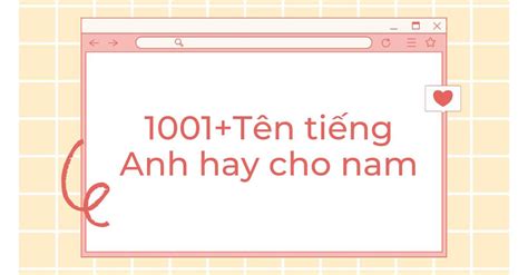 500 Tên đẹp Tiếng Anh Cho Nam để Thể Hiện Phong Cách Và Cá Tính