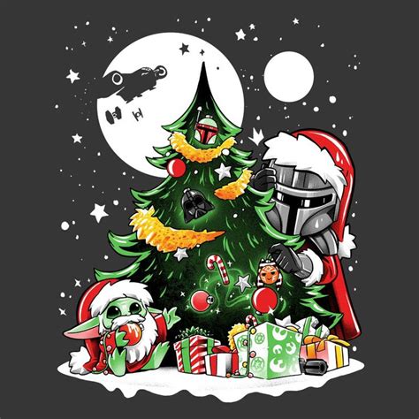 A Star Wars Christmas Tree With Santa Claus And Storm Trooper On It S Head