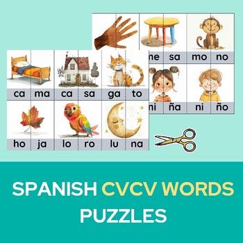 Spanish Cvcv Words Puzzles Palabras Cvcv By Listology Tpt