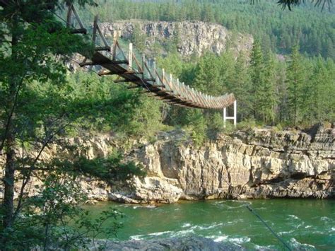 Suspension Bridge Over The Kootenai River Montana Photo