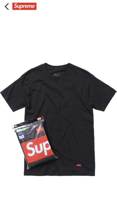 【未使用】【新品未使用・送料無料・1円st】supremehanes Tagless Tees 3pack Black シュプリーム