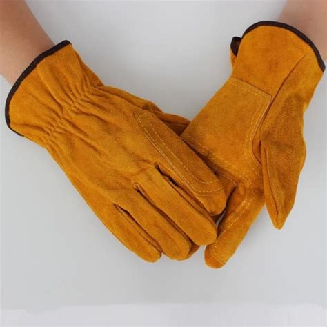 Gant De Menage Gants De Soudage En Cuir De Vache Paire Ignifuges