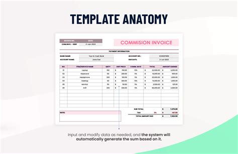 Commission Invoice Template Prntbl Concejomunicipaldechinu Gov Co