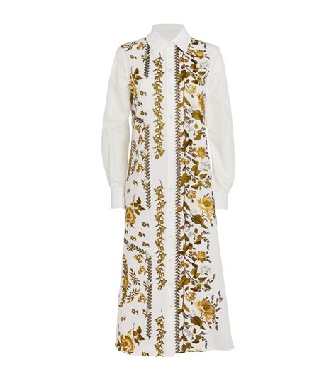 Womens ERDEM Multi Floral Shirt Midi Dress Harrods UK