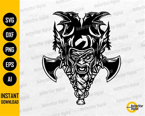 Odins Ravens Svg Viking Svg Axe Shield Ancient Nordic Etsy Uk