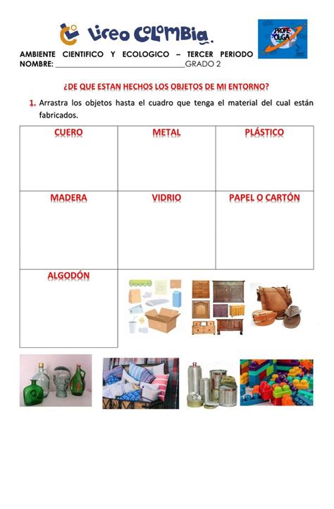 De Que Estan Hechos Los Objetos Worksheet School Subjects Workbook