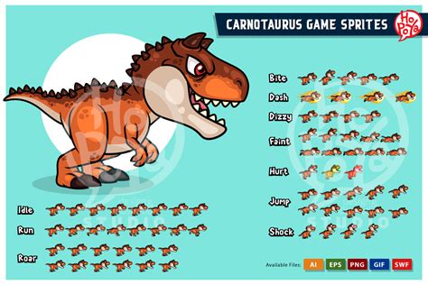 Carnotaurus Game Sprites Gamedev Market