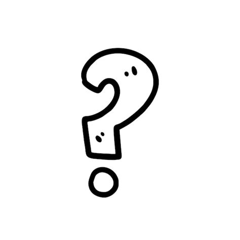 Premium Vector | A black and white drawing of a question mark. - Clip ...