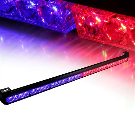 Xprite Red And Blue 35 5 32 Led Traffic Advisor Strobe Light Bar Kit