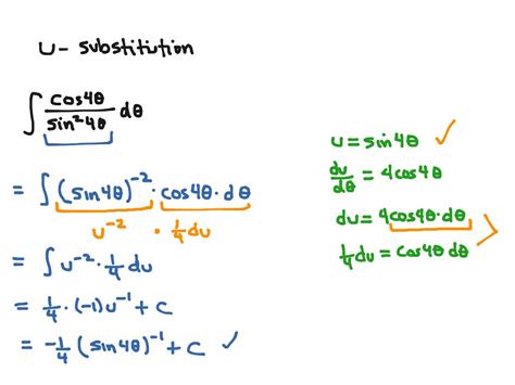 U Substitution Example Calculus U Substitution Trigonometry