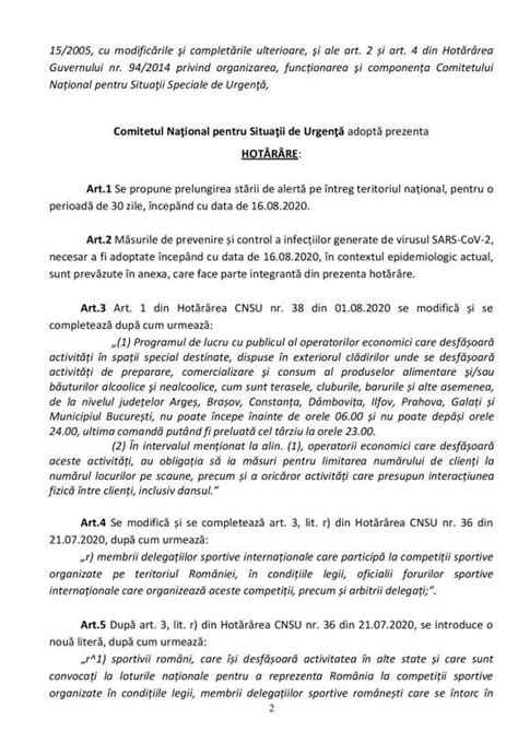 Hot R Re Nr Din A Cnsu Privind Propunerea Prelungirii St Rii De Alert I A