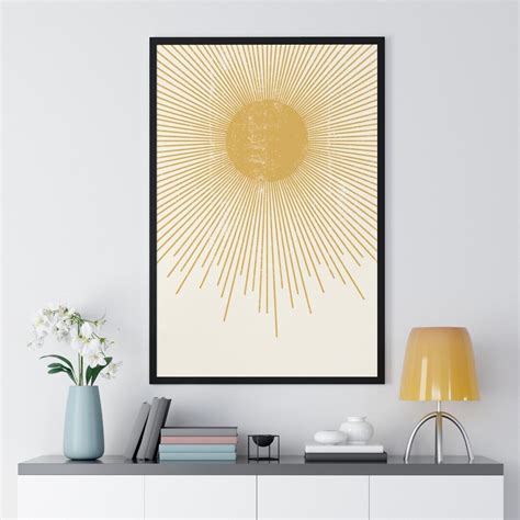 Boho Abstrakter Sonnenschein Druck Mid Century Modern Boho Neutrale