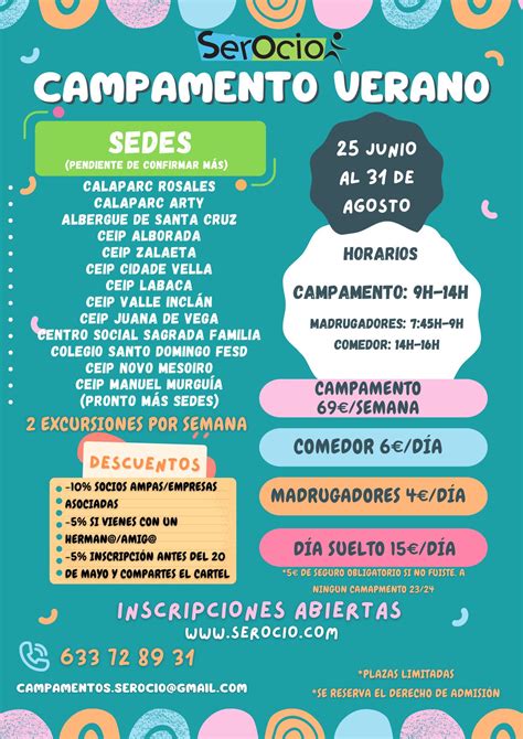 Reserva Plaza Campamento Verano 2024 Serocio Serocio