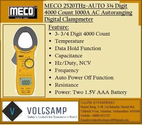 Meco Thz Auto Digit Count A Ac Autoranging Digital