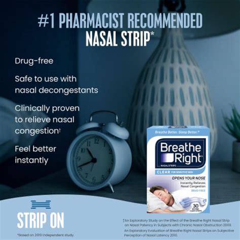 Breathe Right Original Nasal Strips Clear Sm Med For Sensitive Skin