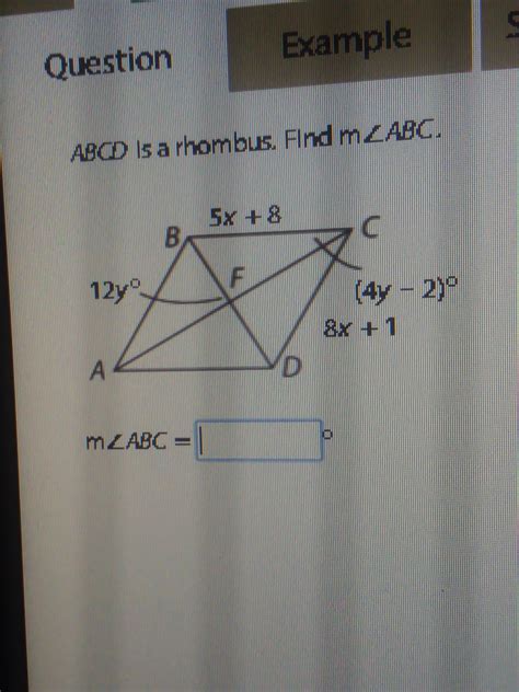 ABCD Is A Rhombus Find M