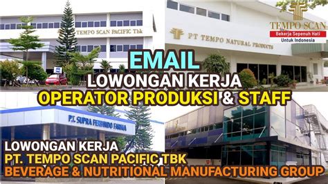 Lowongan Kerja Operator Produksi Tempo Scan Group Cikarang Hari Ini PT