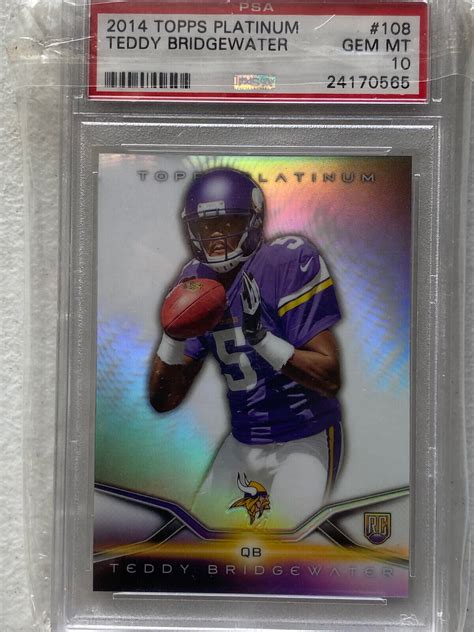 Teddy Bridgewater 2014 Topps Platinum 108 Rookie RC Gem Mint 10