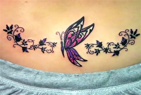 Cute Butterfly Tramp Stamp Tattoo Idea