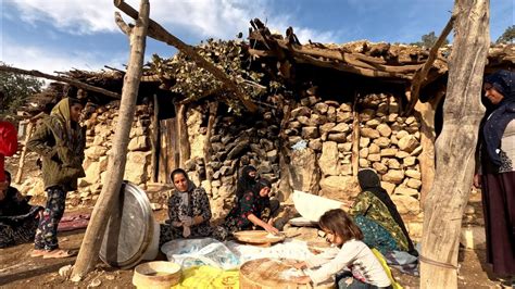 Baking Traditional Bread By Iranian Nomadic Women Nomadic Village