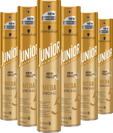 6x Junior Haarspray Mega Strong 300 Ml Bol