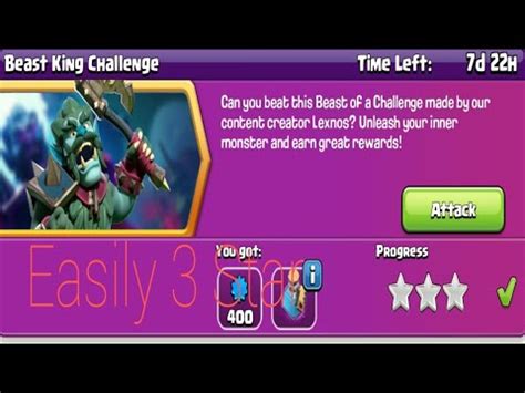 Easily 3 Star The Beast King Challenge In Coc Coc Viral