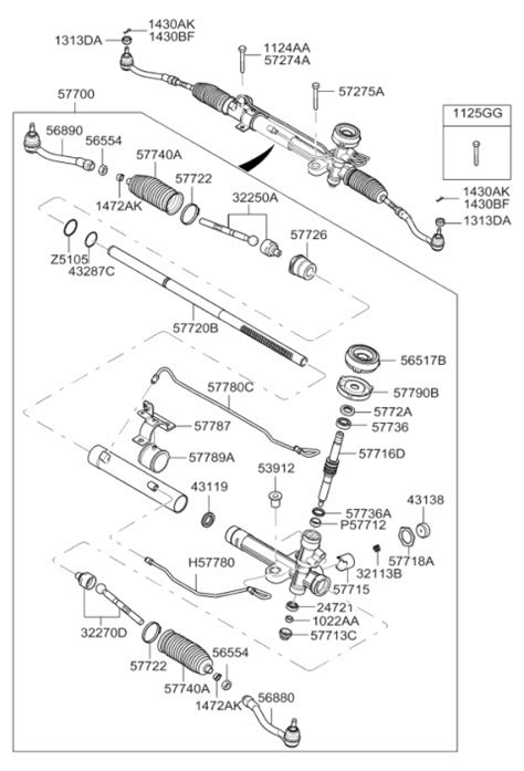 Power Steering Gear Box 2007 Kia Rio