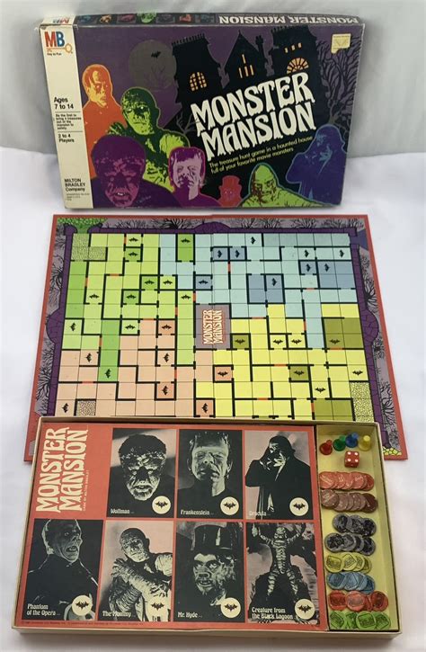 Monster Mansion Board Game 1981 Milton Bradley Good Condition