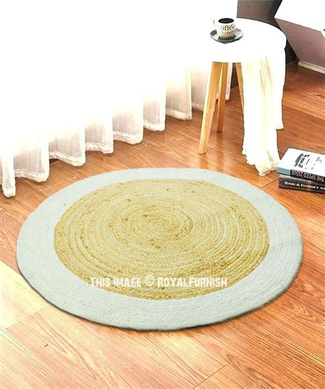 Ivory Natural Jute Braided Ft Round Area Rug Royalfurnish