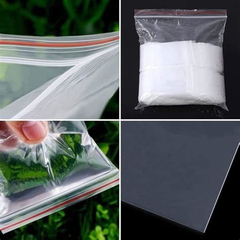 500 Sachets Zip Plastique Transparent Sac Congelation Zip Sachet Zip