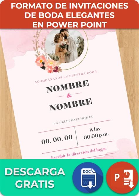 Invitaciones De Boda Elegantes Powerpoint Canva Ejemplos Y Plantillas