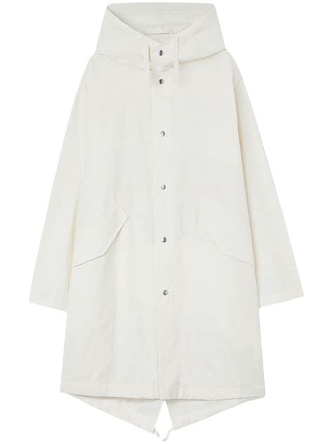 Jil Sander Fishtail Hooded Cotton Parka White FARFETCH UK