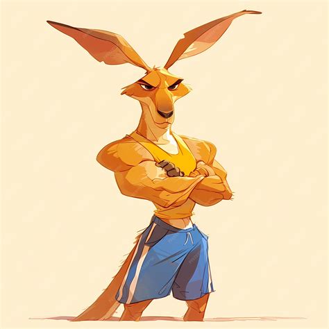 Premium Photo Muscular Kangaroo In Gym Gear Ready To Pump Iron