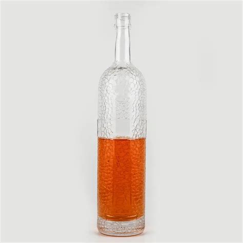 Long Bottle Tall And Thin Glass Vodka Whisky Lychee Pattern Glass Wine