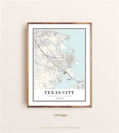 Texas City Texas Map Texas City TX Map Texas City City Map - Etsy