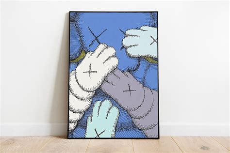 Blue Hands Kaws Art Print Kaws Art Poster Kaws wall art | Etsy