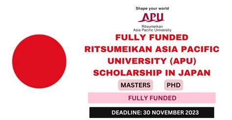 Ritsumeikan Asia Pacific University Scholarship In Japan 2024