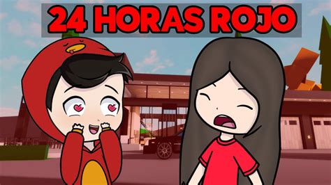 24 HORAS EN UN MUNDO ROJO EN BROOKHAVEN ROBLOX YouTube