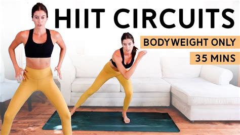 Bodyweight HIIT Circuits Workout 35 Min Class No Equipment HIIT