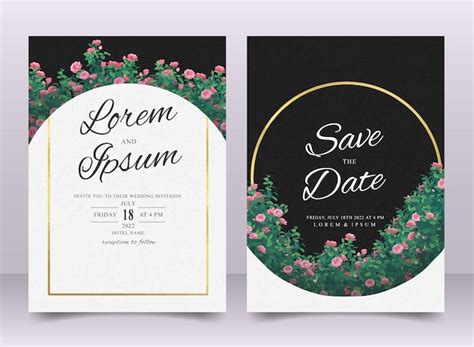 Premium Vector Luxury Elegant Wedding Invitation Card Template Set