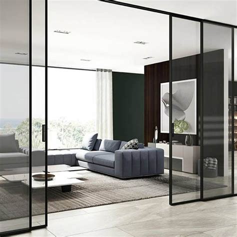 Narrow Profile Matte Black Aluminum Frame Sliding Glass Door