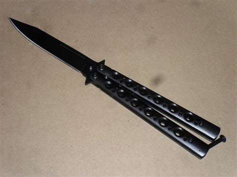 Balisong 9 Heavy All Black Folding Butterfly Knife